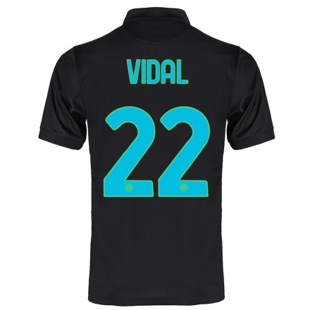Hombre Fútbol Camiseta Arturo Vidal #22 Negro 3ª Equipación 2021/22 La Camisa Chile