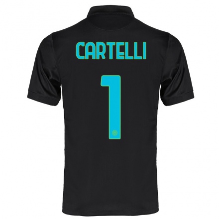 Hombre Fútbol Camiseta Carlotta Cartelli #1 Negro 3ª Equipación 2021/22 La Camisa Chile