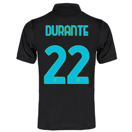 Hombre Fútbol Camiseta Francesca Durante #22 Negro 3ª Equipación 2021/22 La Camisa Chile