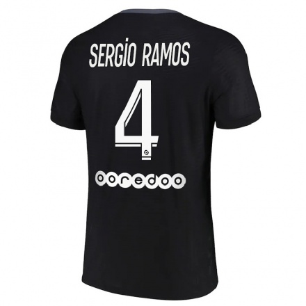 Hombre Fútbol Camiseta Sergio Ramos #4 Negro 3ª Equipación 2021/22 La Camisa Chile