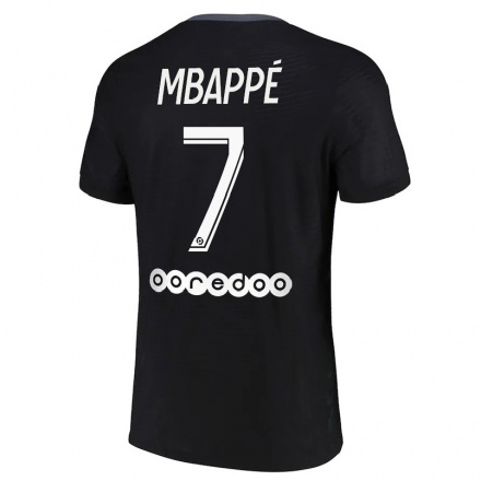Hombre Fútbol Camiseta Kylian Mbappe #7 Negro 3ª Equipación 2021/22 La Camisa Chile