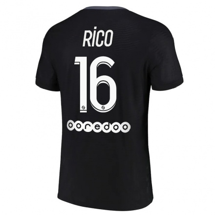Hombre Fútbol Camiseta Sergio Rico #16 Negro 3ª Equipación 2021/22 La Camisa Chile