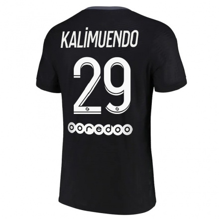 Hombre Fútbol Camiseta Arnaud Kalimuendo #29 Negro 3ª Equipación 2021/22 La Camisa Chile