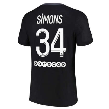 Hombre Fútbol Camiseta Xavi Simons #34 Negro 3ª Equipación 2021/22 La Camisa Chile