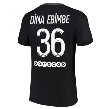 Hombre Fútbol Camiseta Junior Dina Ebimbe #36 Negro 3ª Equipación 2021/22 La Camisa Chile