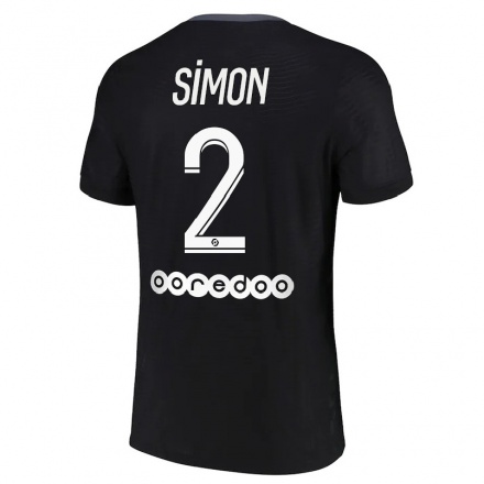 Hombre Fútbol Camiseta Benedicte Simon #2 Negro 3ª Equipación 2021/22 La Camisa Chile