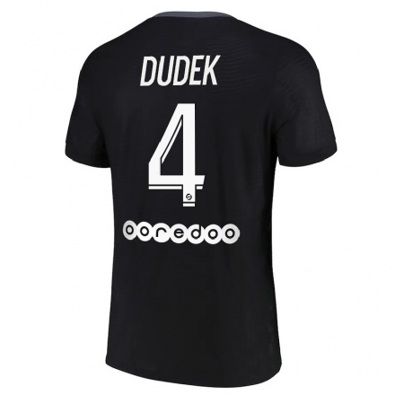 Hombre Fútbol Camiseta Paulina Dudek #4 Negro 3ª Equipación 2021/22 La Camisa Chile