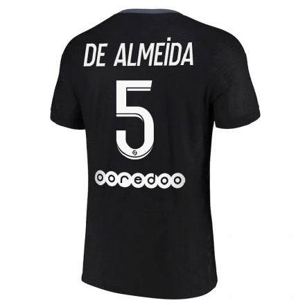 Hombre Fútbol Camiseta Elisa De Almeida #5 Negro 3ª Equipación 2021/22 La Camisa Chile