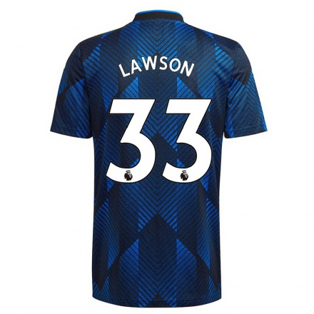 Hombre Fútbol Camiseta Poppy Lawson #33 Azul Oscuro 3ª Equipación 2021/22 La Camisa Chile
