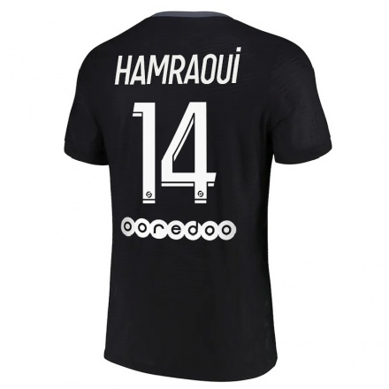 Hombre Fútbol Camiseta Kheira Hamraoui #14 Negro 3ª Equipación 2021/22 La Camisa Chile