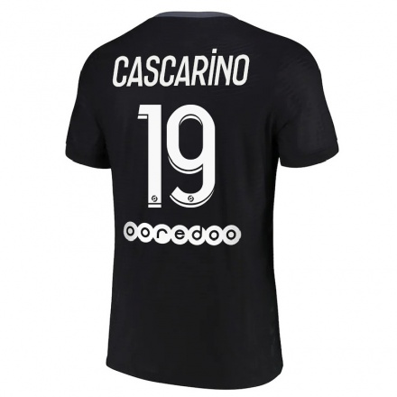 Hombre Fútbol Camiseta Estelle Cascarino #19 Negro 3ª Equipación 2021/22 La Camisa Chile