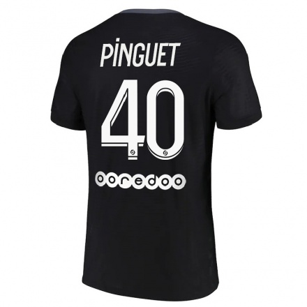 Hombre Fútbol Camiseta Alice Pinguet #40 Negro 3ª Equipación 2021/22 La Camisa Chile
