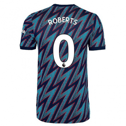 Hombre Fútbol Camiseta Mathaeus Roberts #0 Azul Negro 3ª Equipación 2021/22 La Camisa Chile