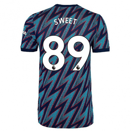 Hombre Fútbol Camiseta James Sweet #89 Azul Negro 3ª Equipación 2021/22 La Camisa Chile