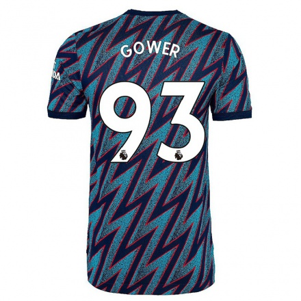 Hombre Fútbol Camiseta Jimi Gower #93 Azul Negro 3ª Equipación 2021/22 La Camisa Chile