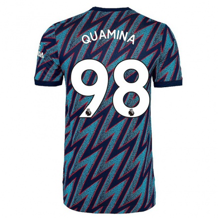 Hombre Fútbol Camiseta Tino Quamina #98 Azul Negro 3ª Equipación 2021/22 La Camisa Chile