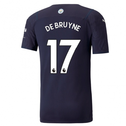 Hombre Fútbol Camiseta Kevin De Bruyne #17 Azul Oscuro 3ª Equipación 2021/22 La Camisa Chile