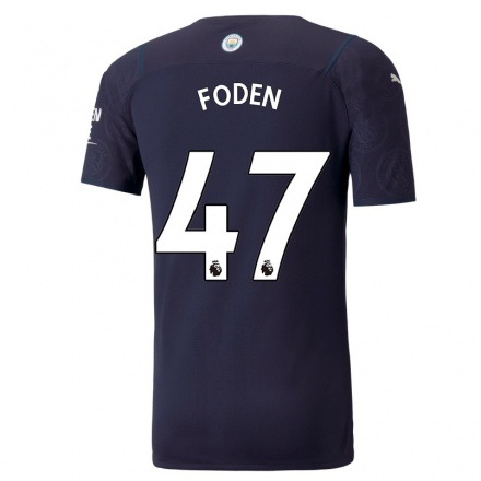 Hombre Fútbol Camiseta Phil Foden #47 Azul Oscuro 3ª Equipación 2021/22 La Camisa Chile