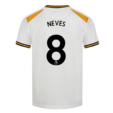 Hombre Fútbol Camiseta Ruben Neves #8 Blanco Amarillo 3ª Equipación 2021/22 La Camisa Chile