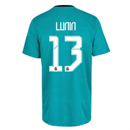 Hombre Fútbol Camiseta Andriy Lunin #13 Verde Claro 3ª Equipación 2021/22 La Camisa Chile