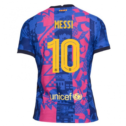 Hombre Fútbol Camiseta Lionel Messi #10 Rosa Azul 3ª Equipación 2021/22 La Camisa Chile