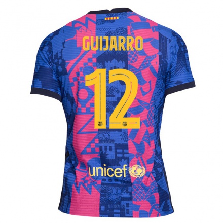 Hombre Fútbol Camiseta Patricia Guijarro #12 Rosa Azul 3ª Equipación 2021/22 La Camisa Chile