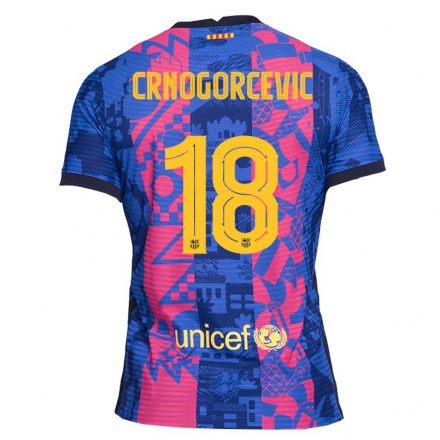 Hombre Fútbol Camiseta Ana-Maria Crnogorcevic #18 Rosa Azul 3ª Equipación 2021/22 La Camisa Chile