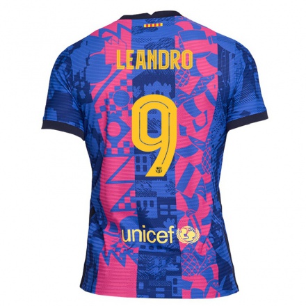 Hombre Fútbol Camiseta Bolmaro Leandro #9 Rosa Azul 3ª Equipación 2021/22 La Camisa Chile