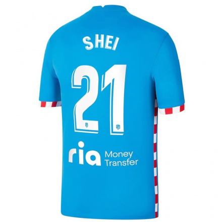 Hombre Fútbol Camiseta Sheila Garcia #21 Azul 3ª Equipación 2021/22 La Camisa Chile