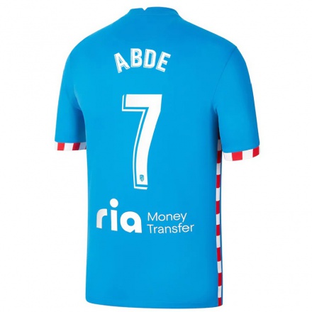 Hombre Fútbol Camiseta Abde #7 Azul 3ª Equipación 2021/22 La Camisa Chile