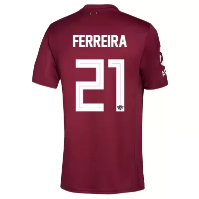 Hombre Fútbol Camiseta Cristian Ferreira #21 2ª Equipación Borgoña 2020/21 La Camisa Chile
