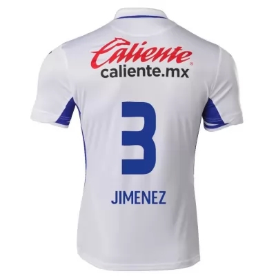 Hombre Fútbol Camiseta Jaiber Jimenez #3 2ª Equipación Blanco Azul 2020/21 La Camisa Chile