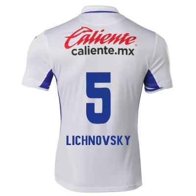Hombre Fútbol Camiseta Igor Lichnovsky #5 2ª Equipación Blanco Azul 2020/21 La Camisa Chile