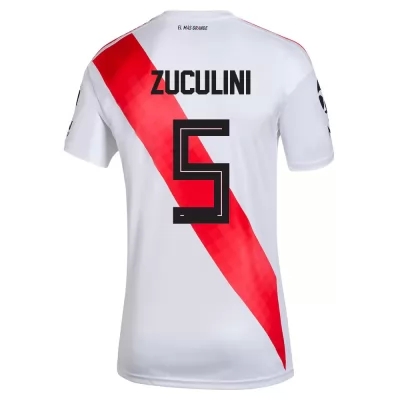 Hombre Fútbol Camiseta Bruno Zuculini #5 1ª Equipación Blanco 2020/21 La Camisa Chile