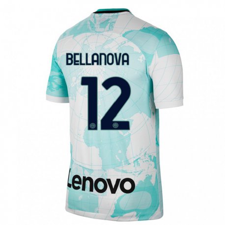 Kandiny Niño Camiseta Raoul Bellanova #12 Verde Claro Blanco Equipación Tercera 2022/23 La Camisa Chile