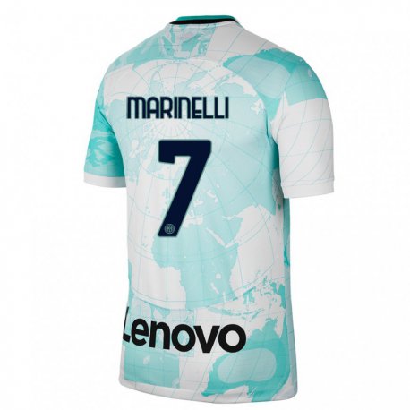 Kandiny Niño Camiseta Gloria Marinelli #7 Verde Claro Blanco Equipación Tercera 2022/23 La Camisa Chile