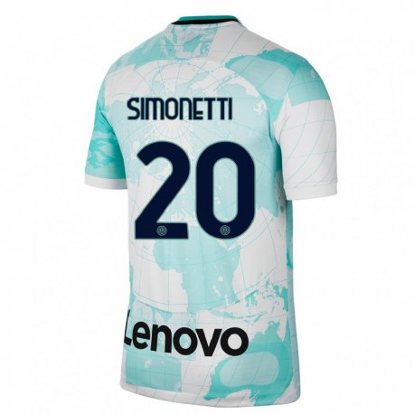 Kandiny Niño Camiseta Flaminia Simonetti #20 Verde Claro Blanco Equipación Tercera 2022/23 La Camisa Chile