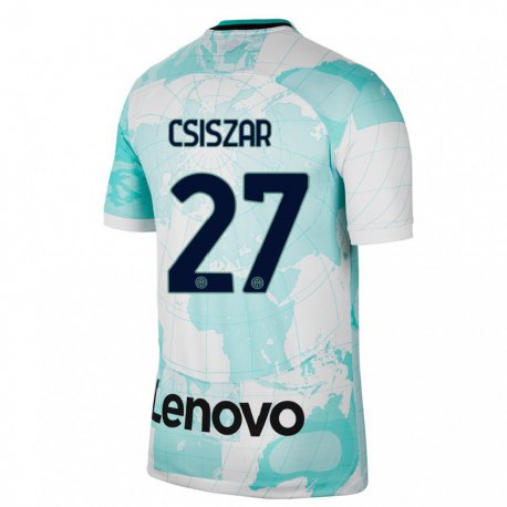Kandiny Niño Camiseta Henrietta Csiszar #27 Verde Claro Blanco Equipación Tercera 2022/23 La Camisa Chile