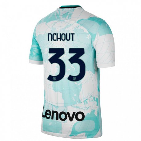 Kandiny Niño Camiseta Ajara Nchout #33 Verde Claro Blanco Equipación Tercera 2022/23 La Camisa Chile