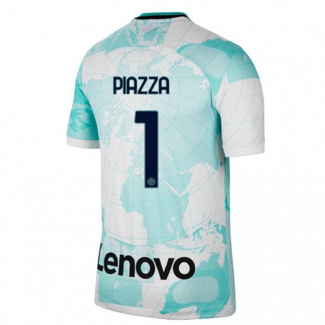 Kandiny Niño Camiseta Alessia Piazza #1 Verde Claro Blanco Equipación Tercera 2022/23 La Camisa Chile