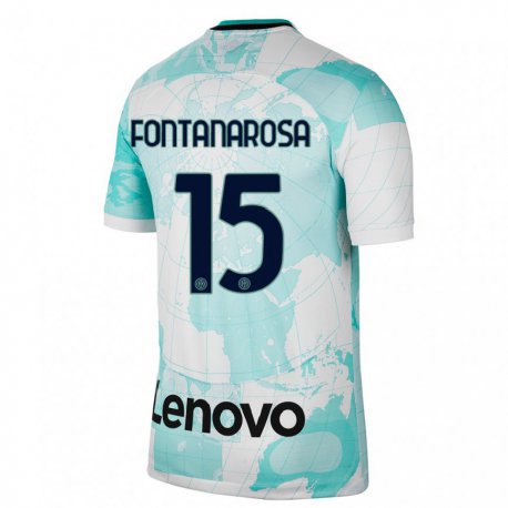 Kandiny Niño Camiseta Alessandro Fontanarosa #15 Verde Claro Blanco Equipación Tercera 2022/23 La Camisa Chile