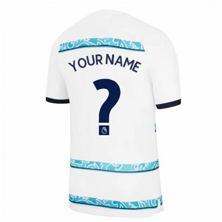 Kandiny Niño Camiseta Su Nombre #0 Blanco Azul Claro Equipación Tercera 2022/23 La Camisa Chile