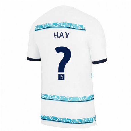 Kandiny Niño Camiseta Noah Hay #0 Blanco Azul Claro Equipación Tercera 2022/23 La Camisa Chile