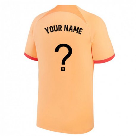 Kandiny Niño Camiseta Su Nombre #0 Naranja Claro Equipación Tercera 2022/23 La Camisa Chile