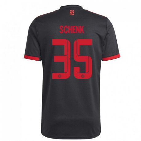 Kandiny Niño Camiseta Johannes Schenk #35 Negro Y Rojo Equipación Tercera 2022/23 La Camisa Chile