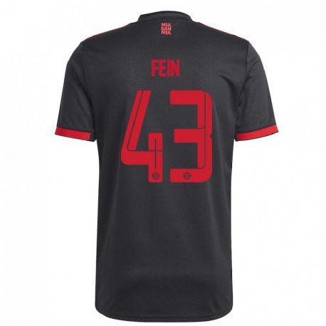 Kandiny Niño Camiseta Adrian Fein #43 Negro Y Rojo Equipación Tercera 2022/23 La Camisa Chile