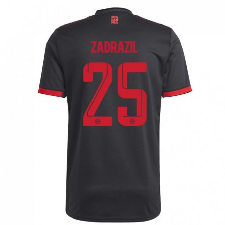 Kandiny Niño Camiseta Sarah Zadrazil #25 Negro Y Rojo Equipación Tercera 2022/23 La Camisa Chile
