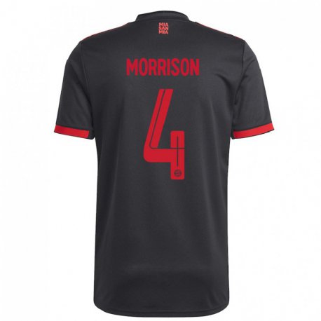 Kandiny Niño Camiseta Liam Morrison #4 Negro Y Rojo Equipación Tercera 2022/23 La Camisa Chile