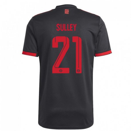 Kandiny Niño Camiseta Williams Baffour Sulley #21 Negro Y Rojo Equipación Tercera 2022/23 La Camisa Chile