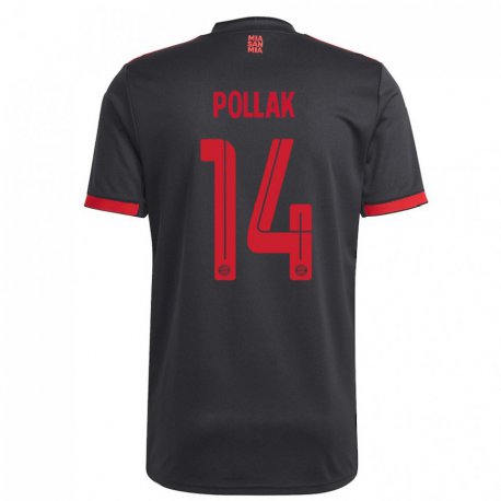 Kandiny Niño Camiseta Florian Pollak #14 Negro Y Rojo Equipación Tercera 2022/23 La Camisa Chile